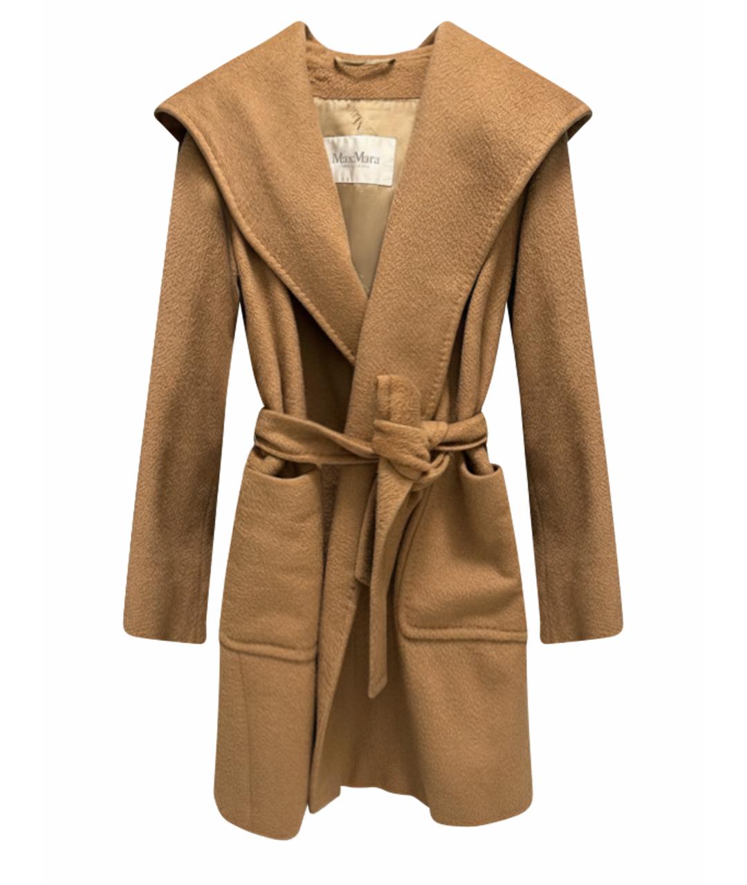 MAX MARA Коричневое шерстяное пальто, фото 1