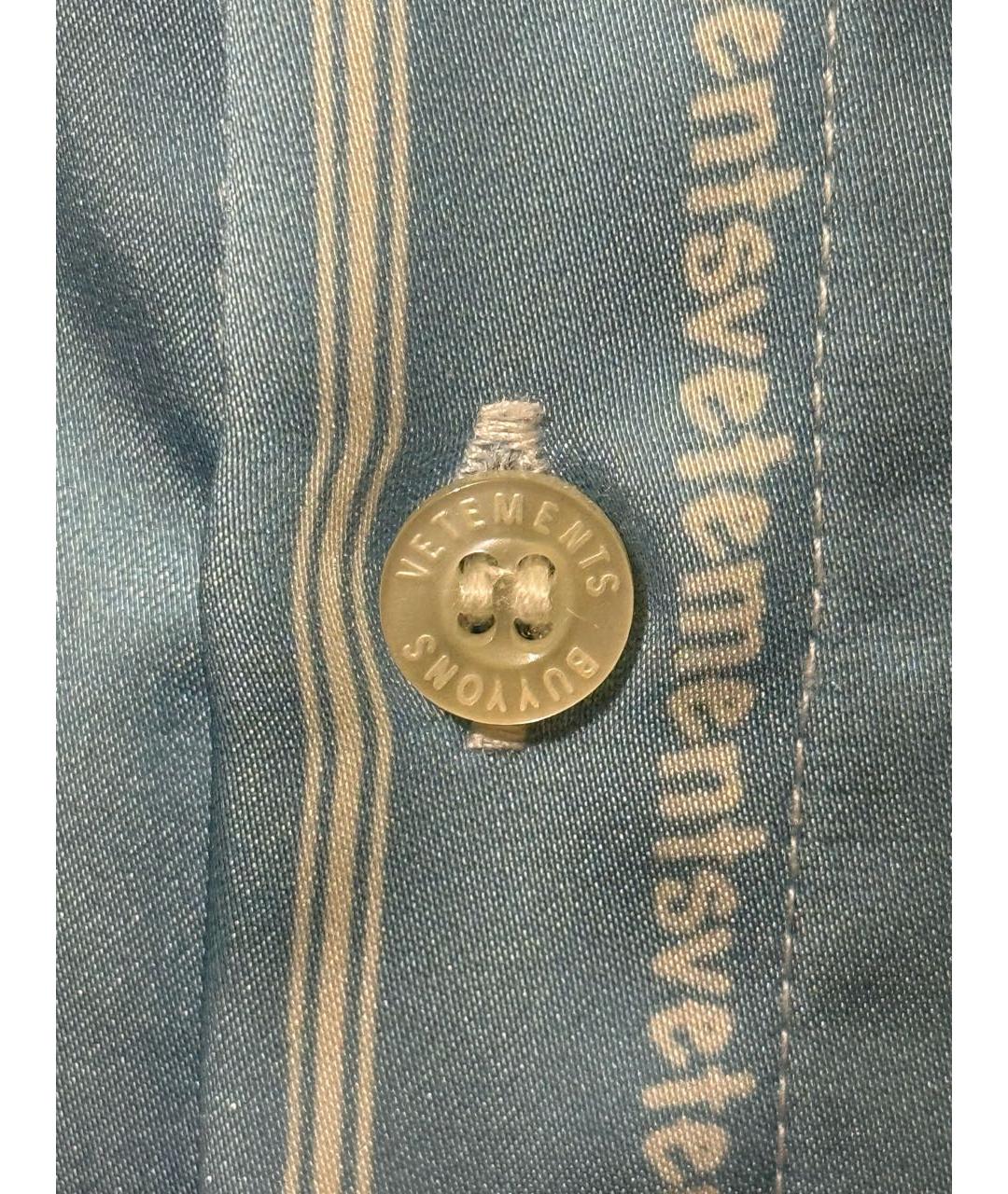 VETEMENTS Голубая полиэстеровая рубашка, фото 7