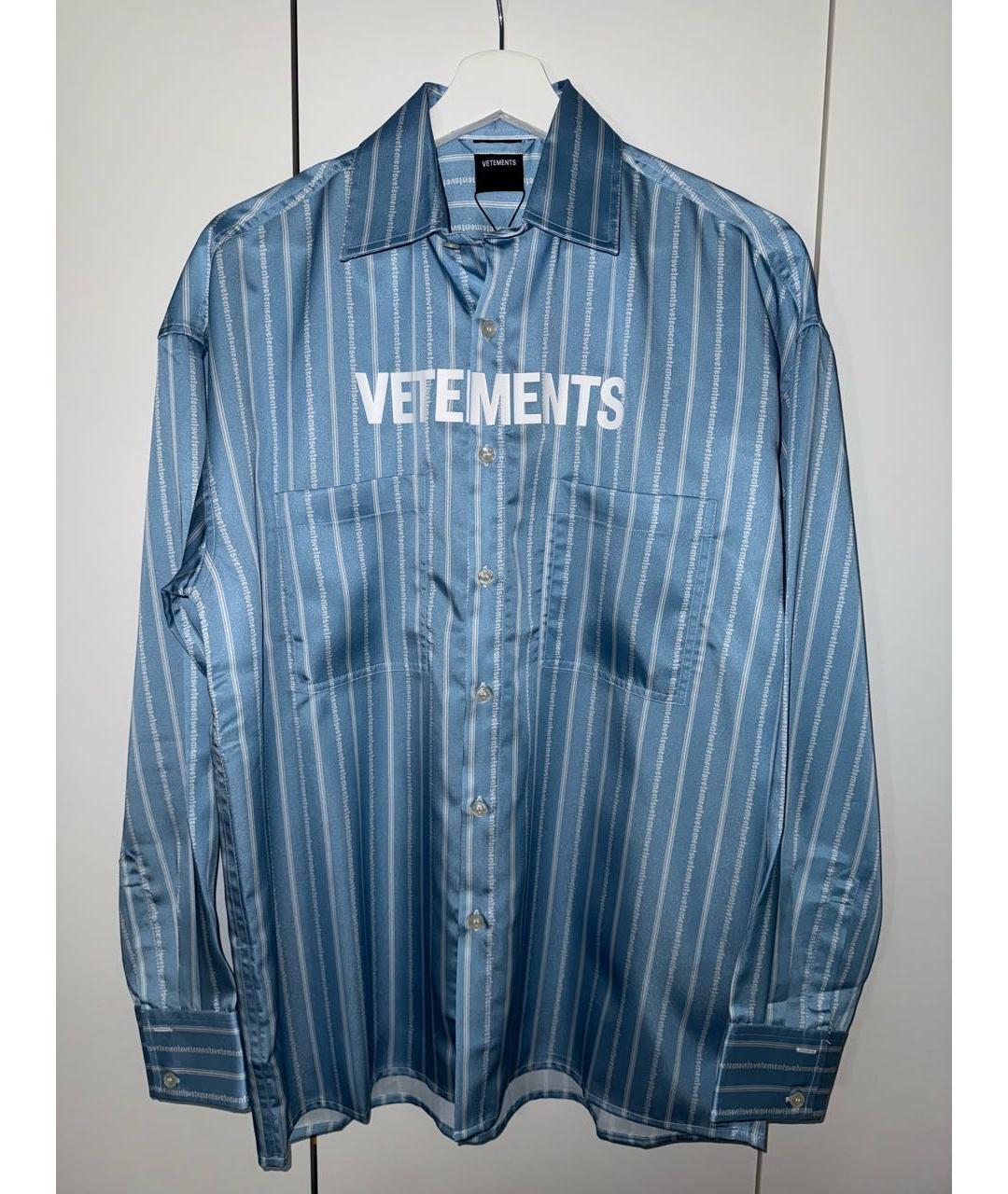 VETEMENTS Голубая полиэстеровая рубашка, фото 6