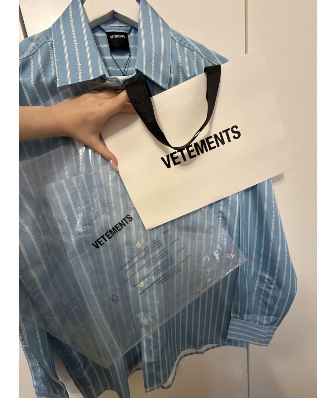VETEMENTS Голубая полиэстеровая рубашка, фото 8