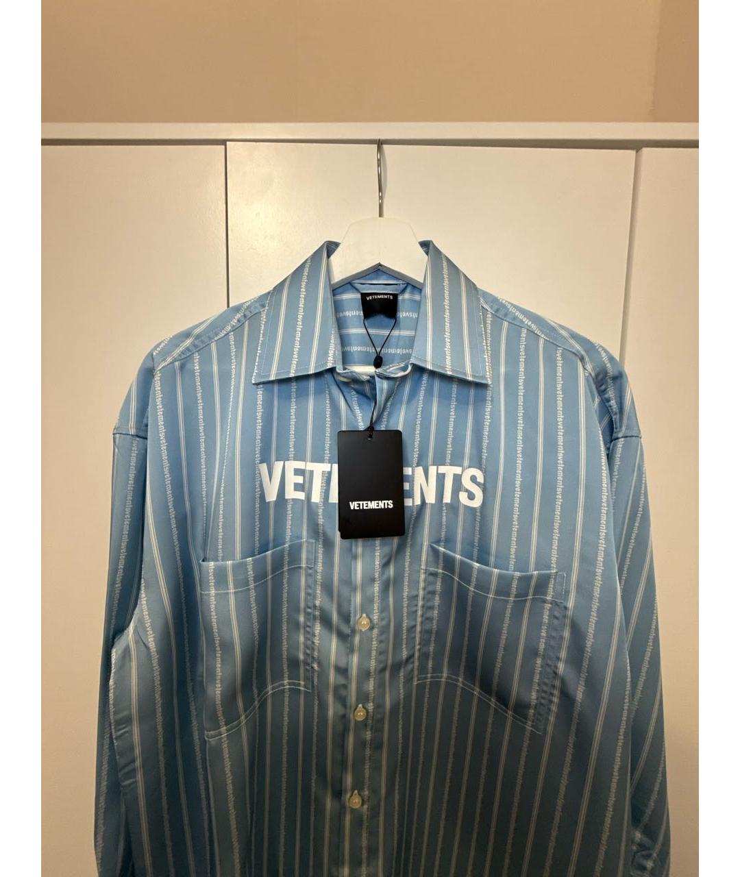 VETEMENTS Голубая полиэстеровая рубашка, фото 3