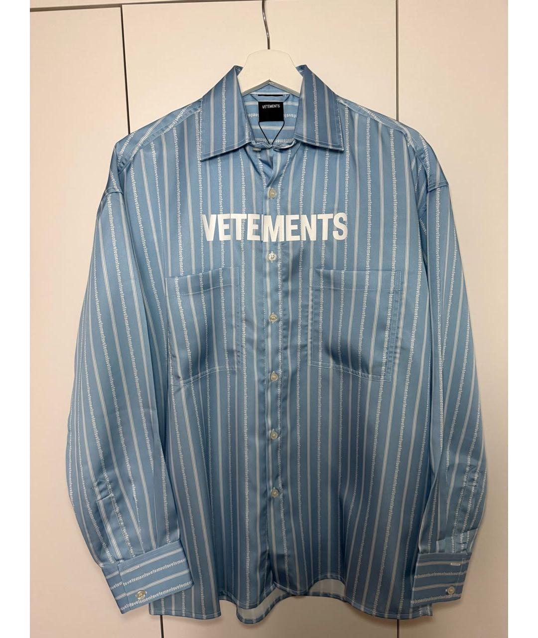 VETEMENTS Голубая полиэстеровая рубашка, фото 9