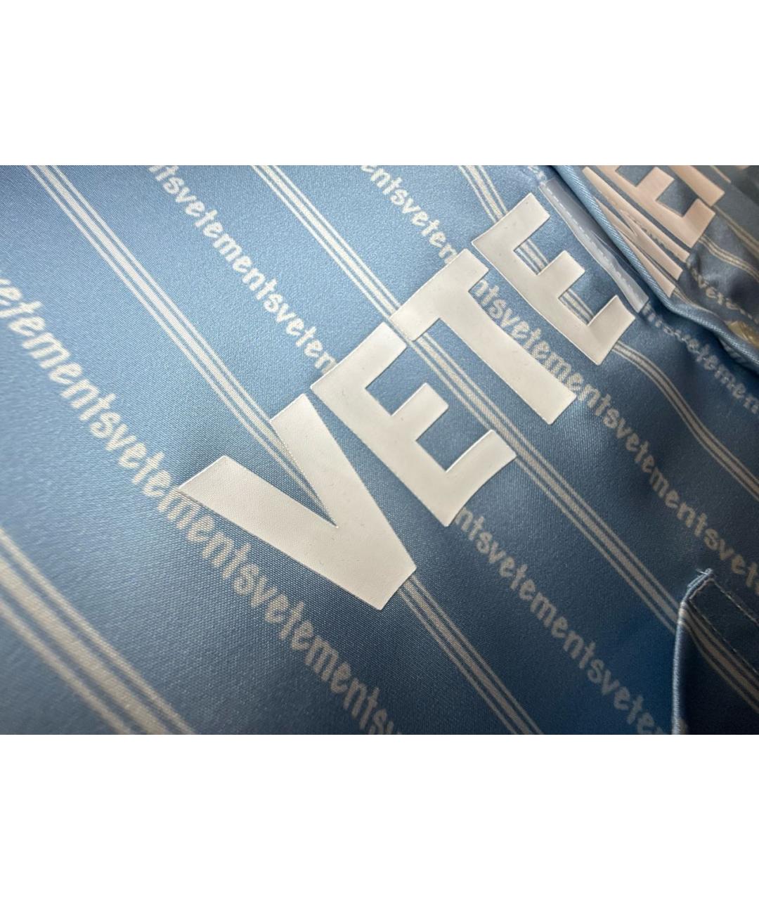 VETEMENTS Голубая полиэстеровая рубашка, фото 4