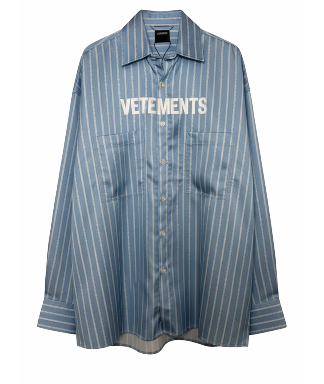 VETEMENTS Голубая полиэстеровая рубашка, фото 1