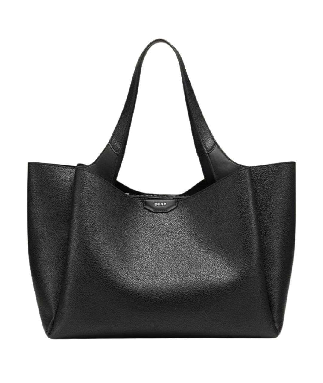 DKNY Черная сумка с короткими ручками из искусственной кожи, фото 1