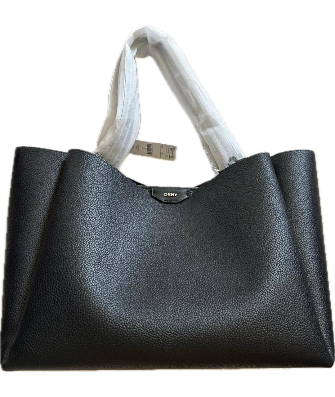 DKNY Черная сумка с короткими ручками из искусственной кожи, фото 3