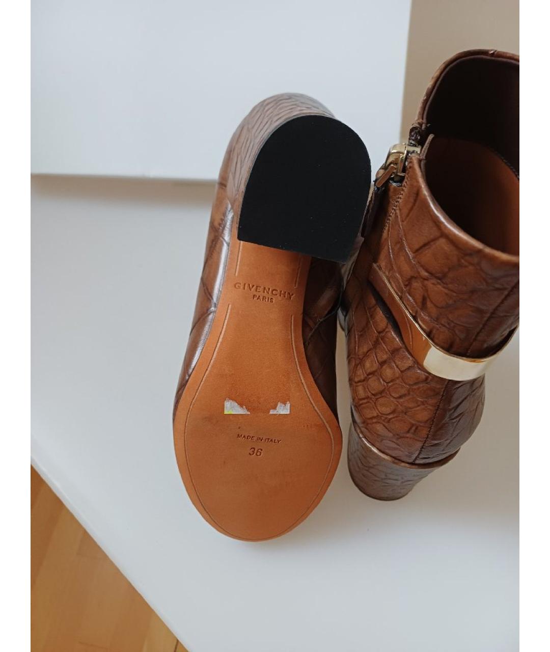 GIVENCHY Коричневые кожаные ботильоны, фото 8