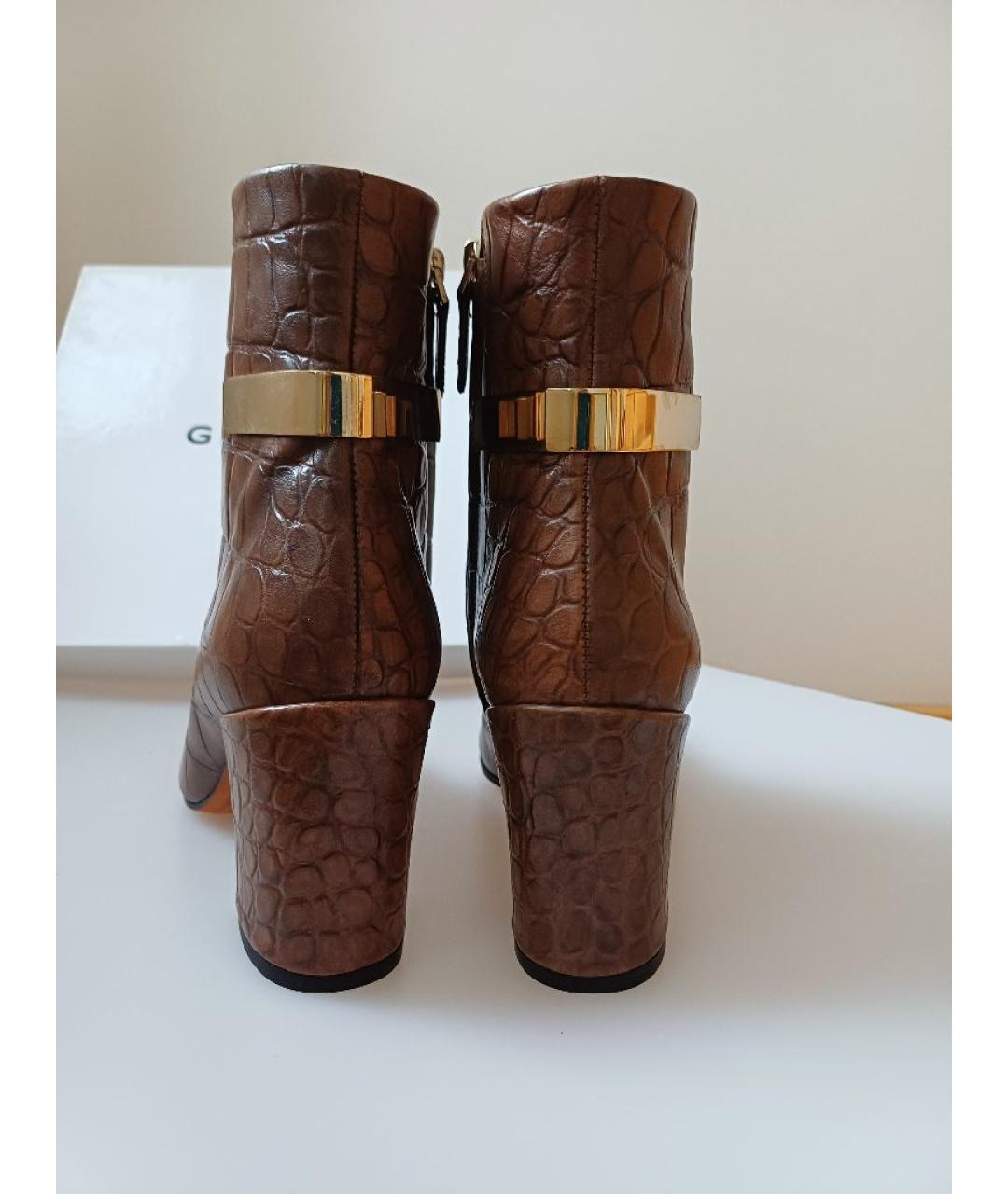 GIVENCHY Коричневые кожаные ботильоны, фото 7