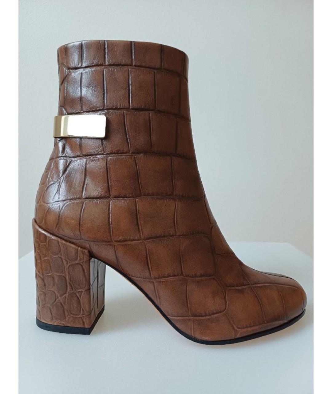 GIVENCHY Коричневые кожаные ботильоны, фото 9