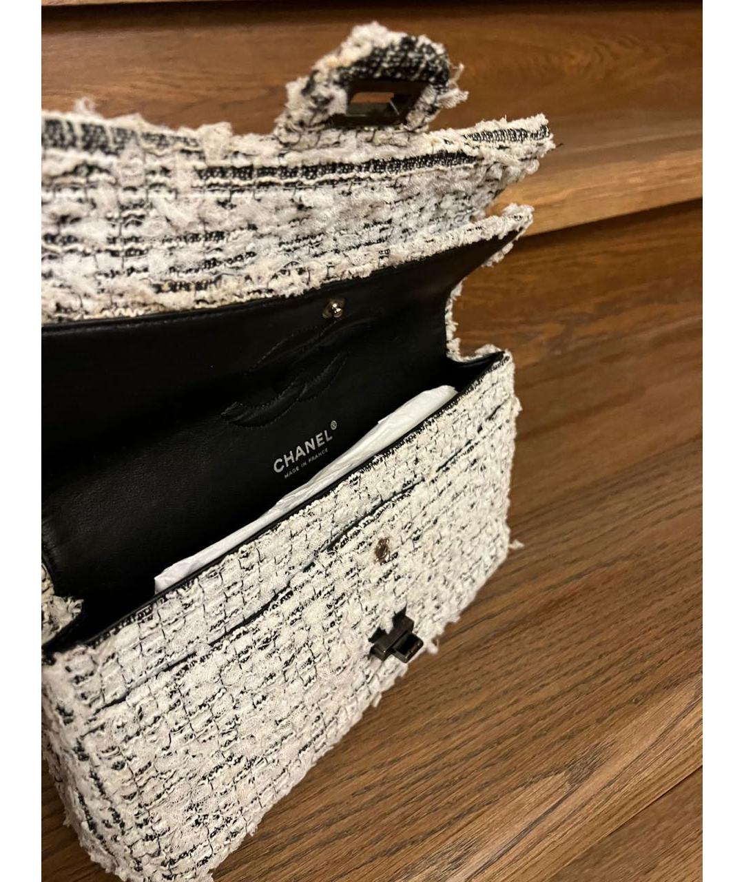 CHANEL Белая твидовая сумка через плечо, фото 4