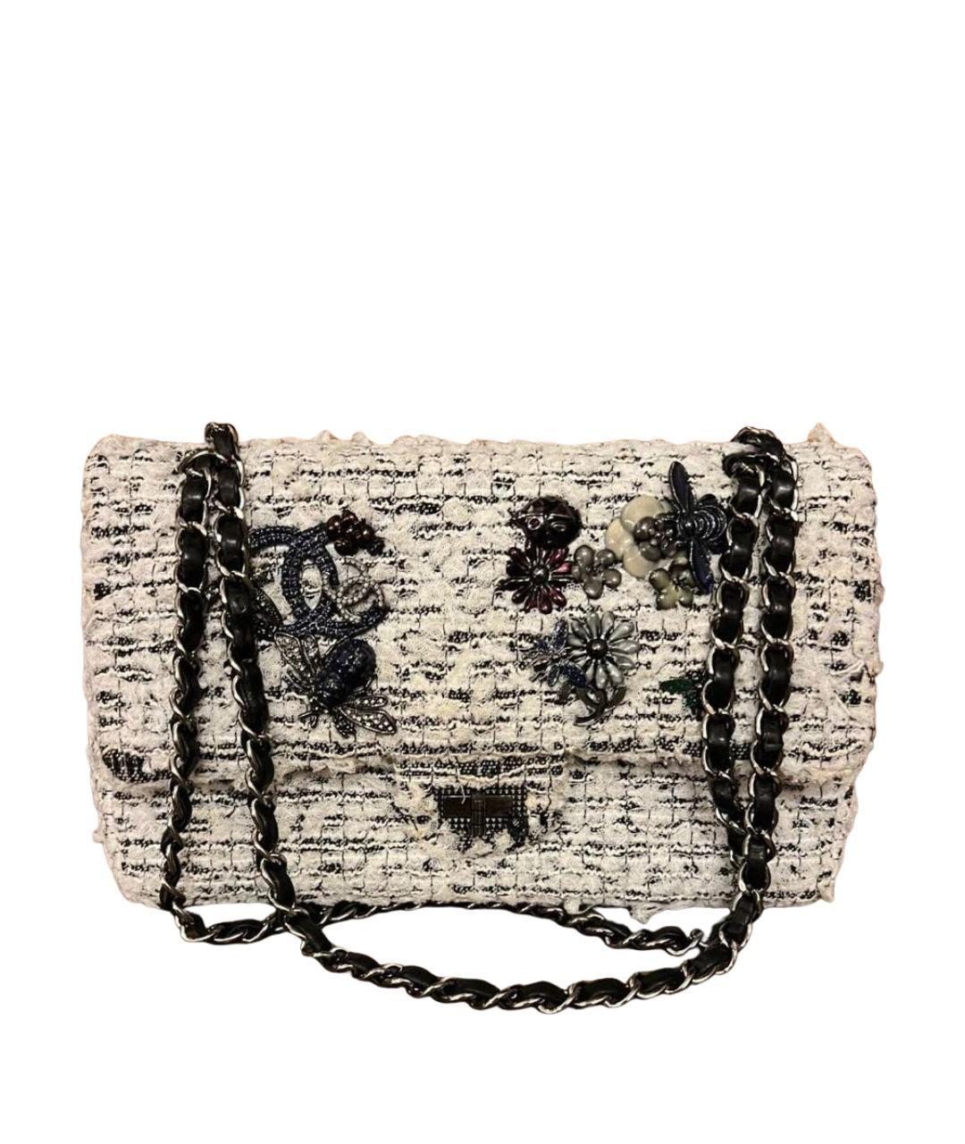 CHANEL Белая твидовая сумка через плечо, фото 1