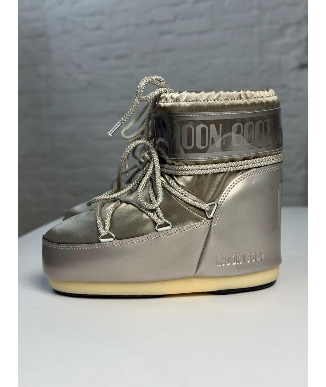 MOON BOOT Золотые ботинки, фото 3