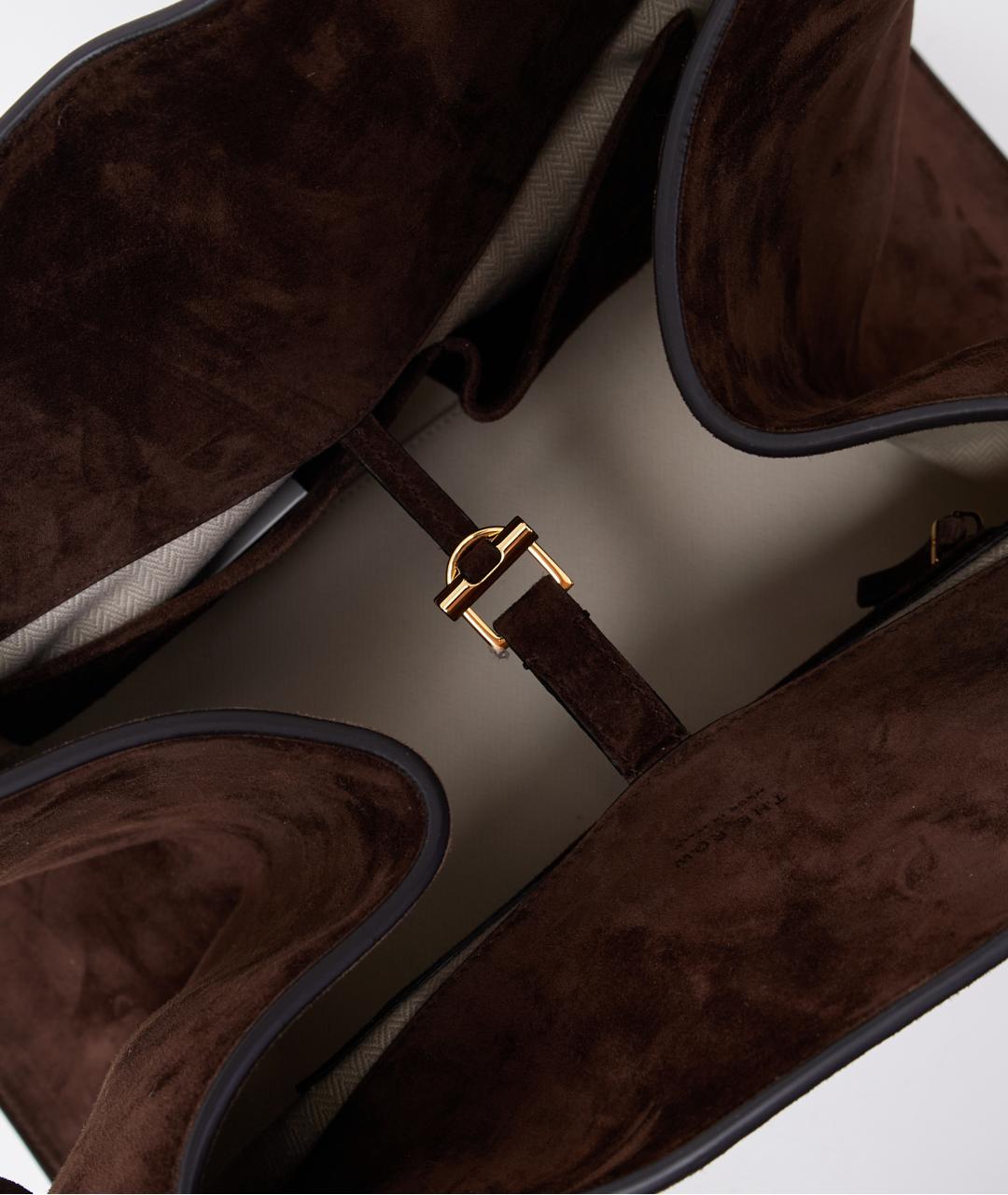 THE ROW Коричневая замшевая сумка через плечо, фото 4