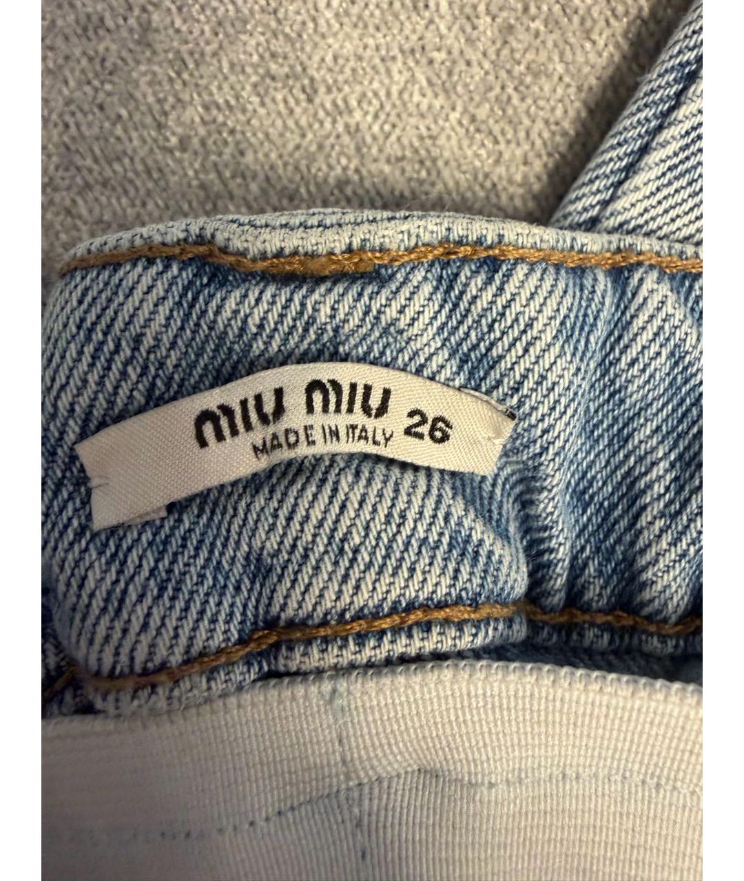 MIU MIU Голубые джинсы слим, фото 5