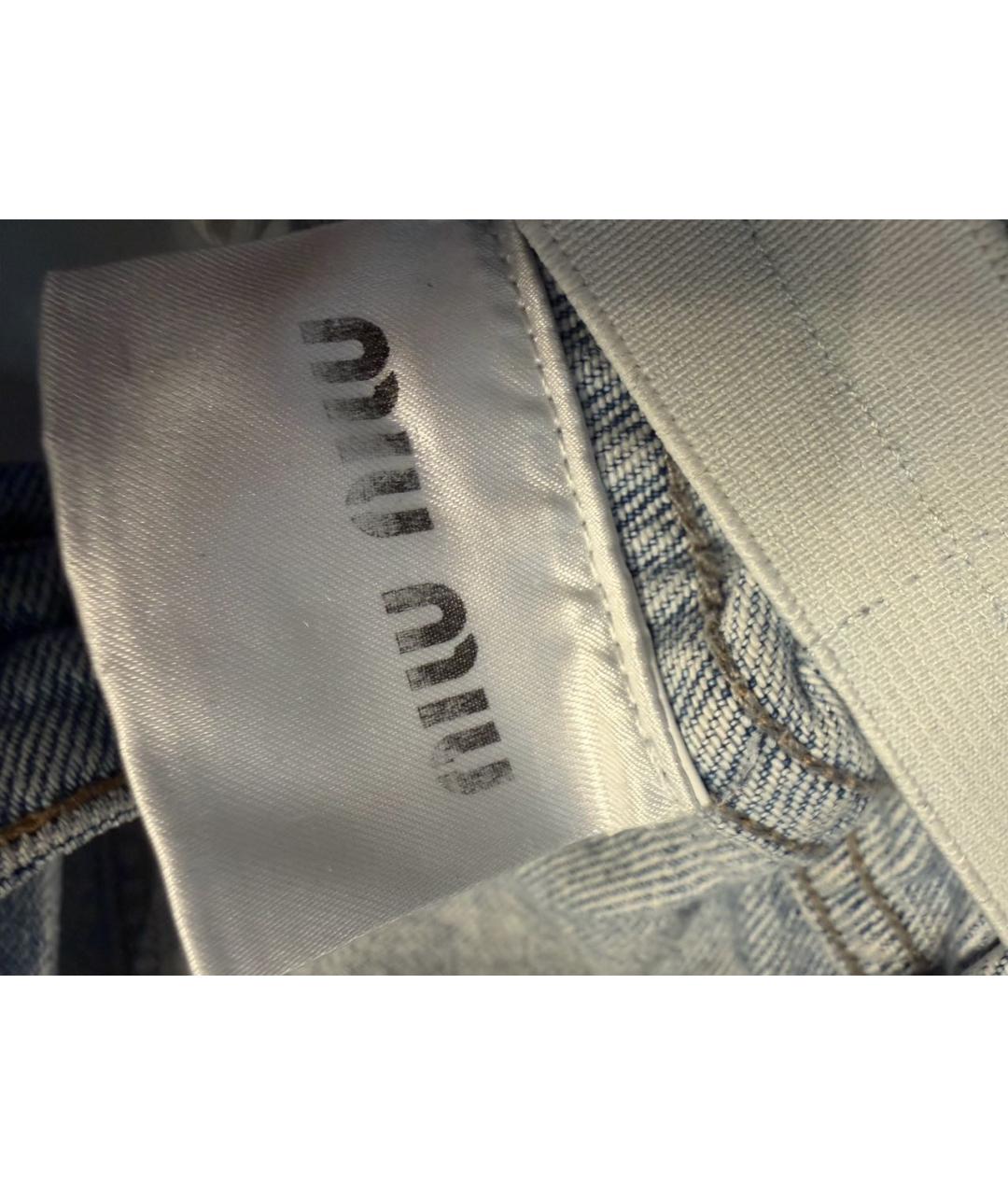 MIU MIU Голубые джинсы слим, фото 3