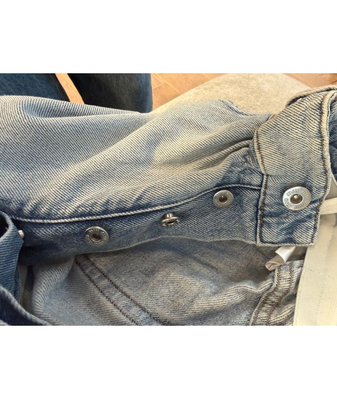 MIU MIU Голубые джинсы слим, фото 4