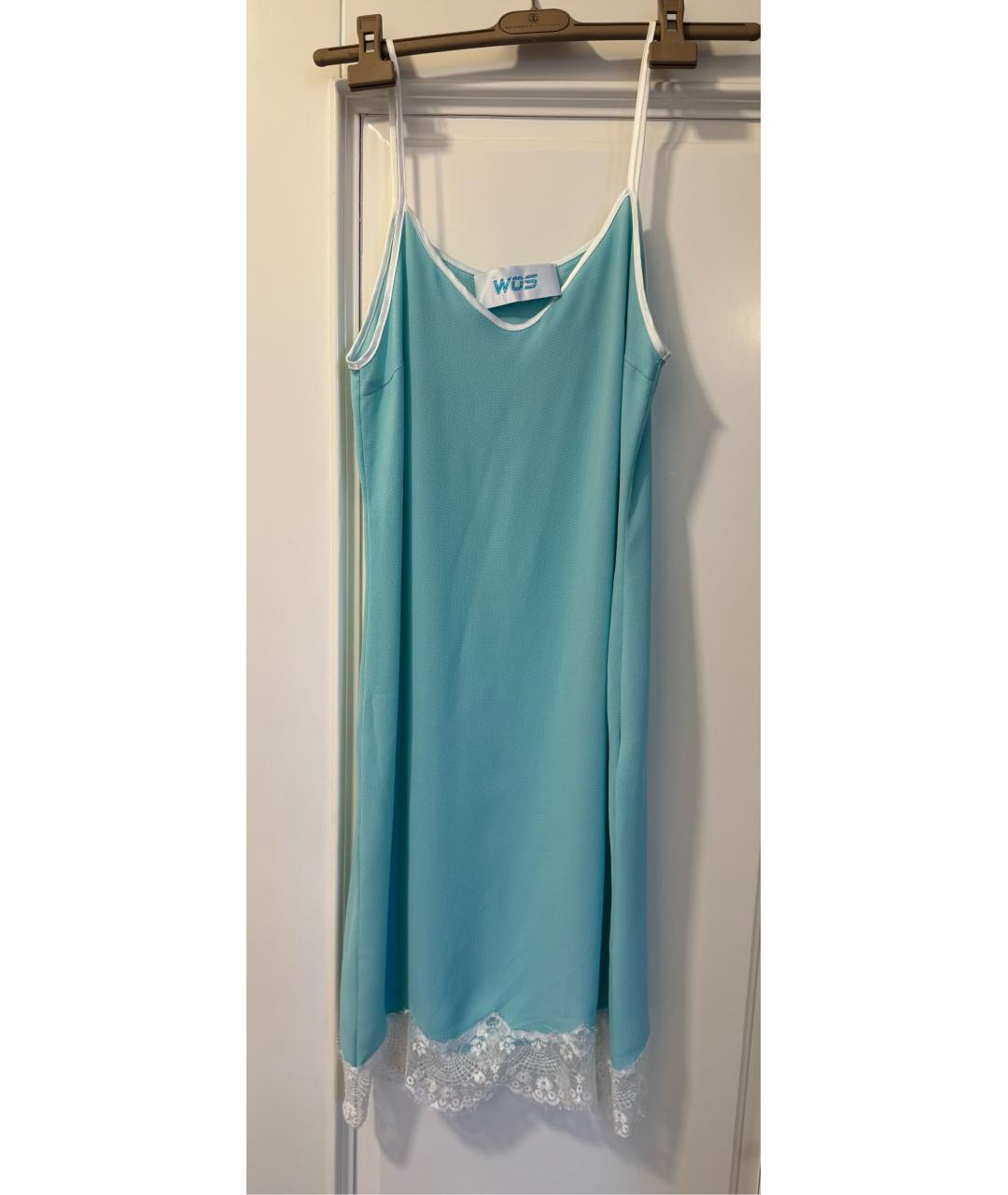 WALK OF SHAME Бирюзовое вискозное коктейльное платье, фото 5
