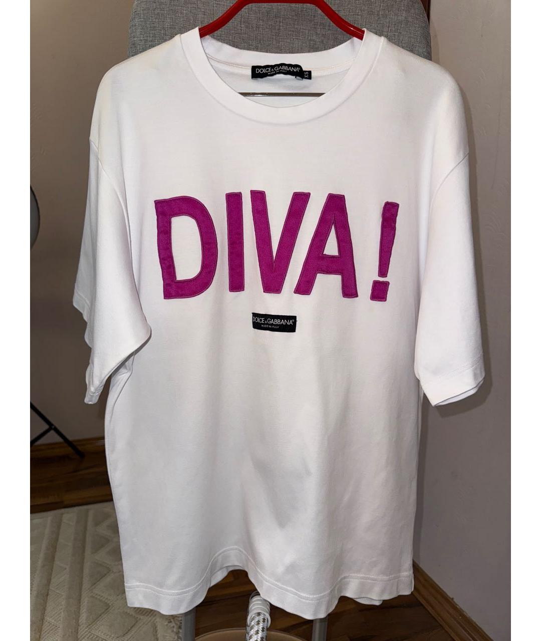 DOLCE&GABBANA Белая хлопковая футболка, фото 5