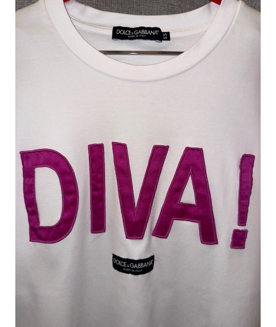 DOLCE&GABBANA Белая хлопковая футболка, фото 3