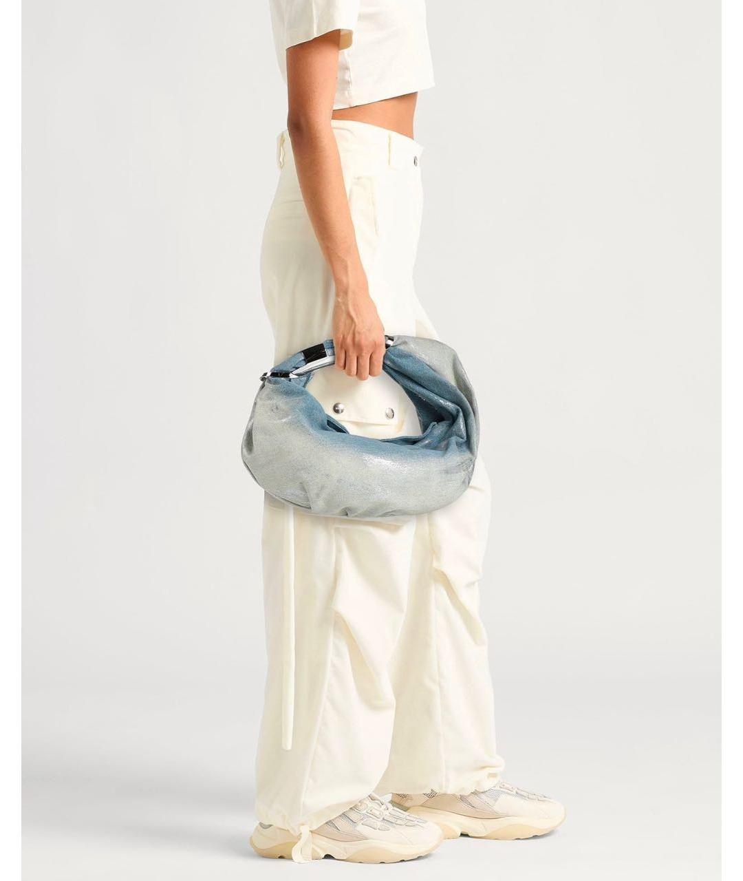 DIESEL Голубая деним сумка с короткими ручками, фото 2