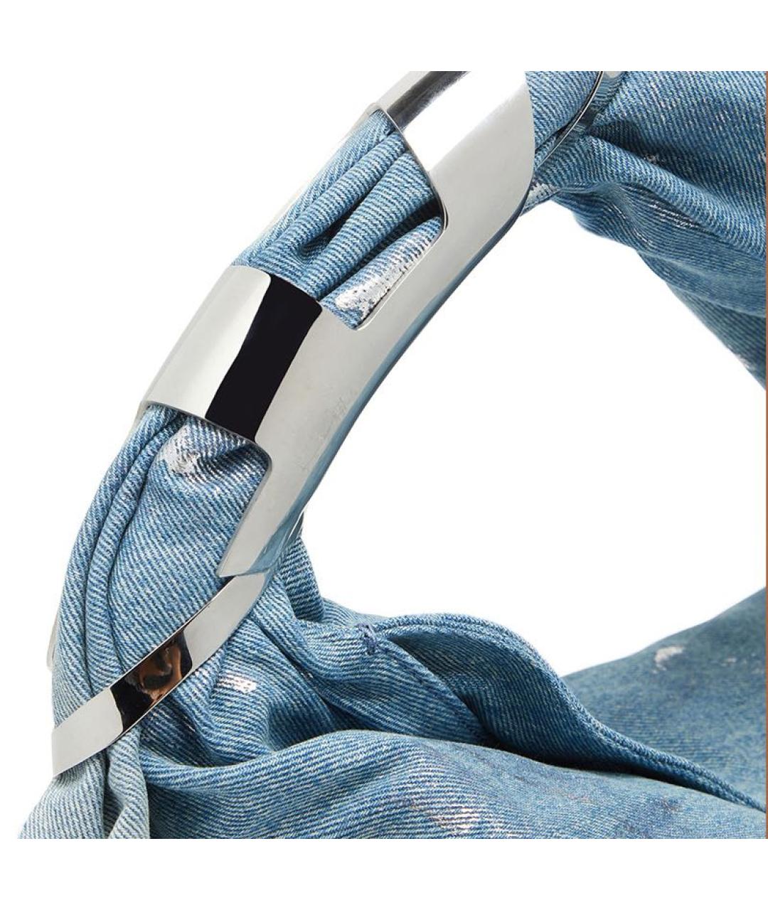 DIESEL Голубая деним сумка с короткими ручками, фото 4