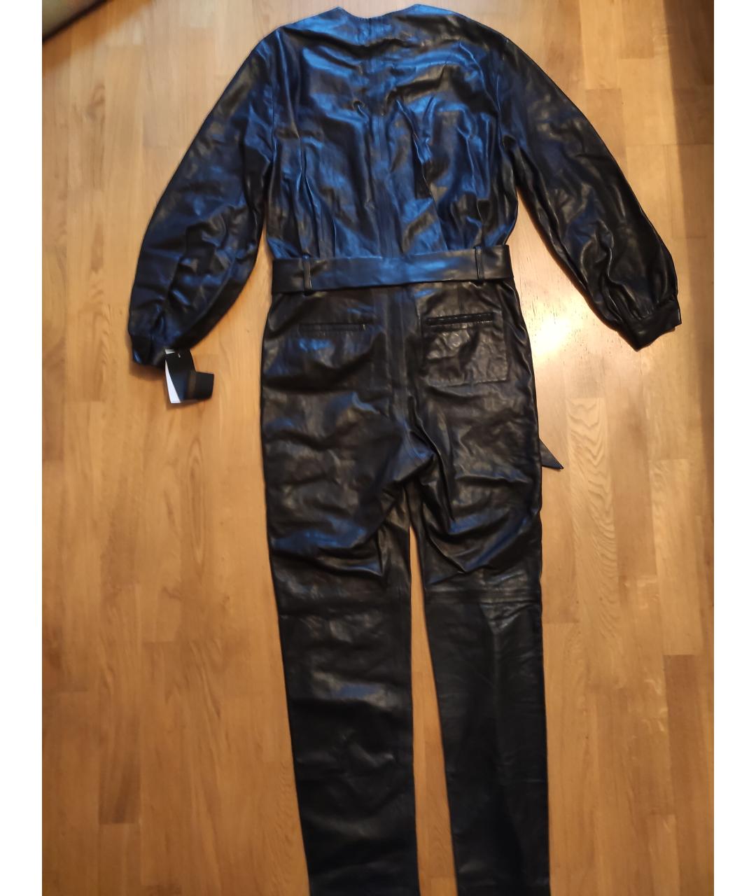 IRO Черный кожаный комбинезон, фото 2