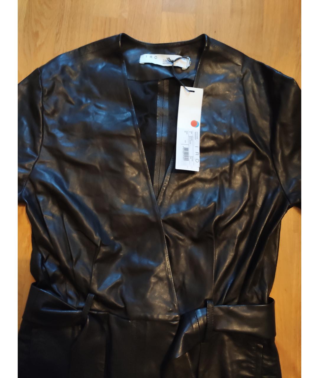 IRO Черный кожаный комбинезон, фото 3