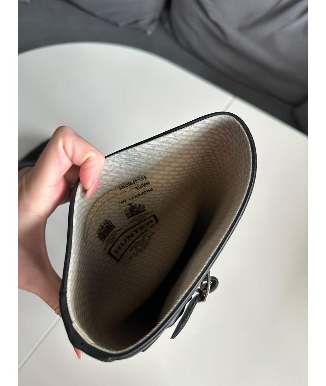 HUNTER Черные резиновые сапоги, фото 8