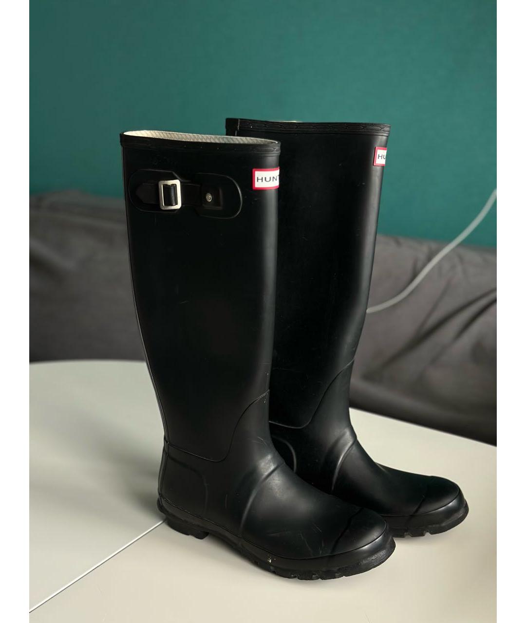 HUNTER Черные резиновые сапоги, фото 9