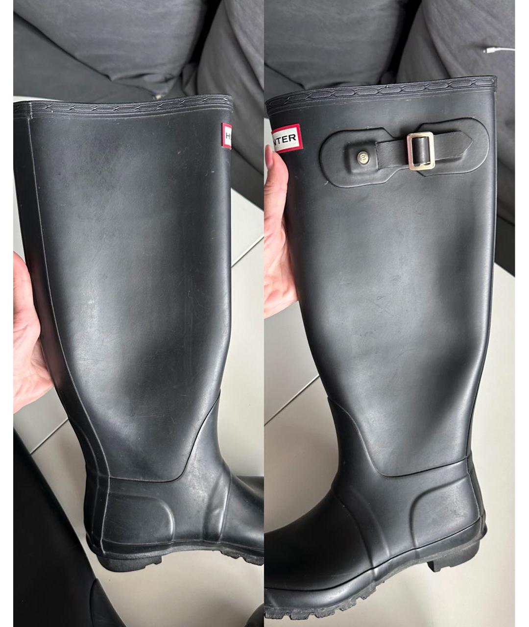 HUNTER Черные резиновые сапоги, фото 4