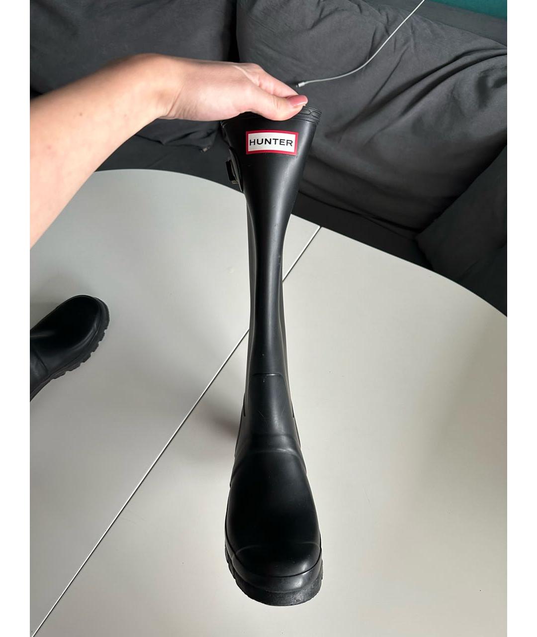 HUNTER Черные резиновые сапоги, фото 6