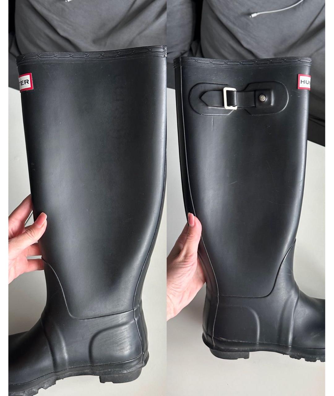 HUNTER Черные резиновые сапоги, фото 3