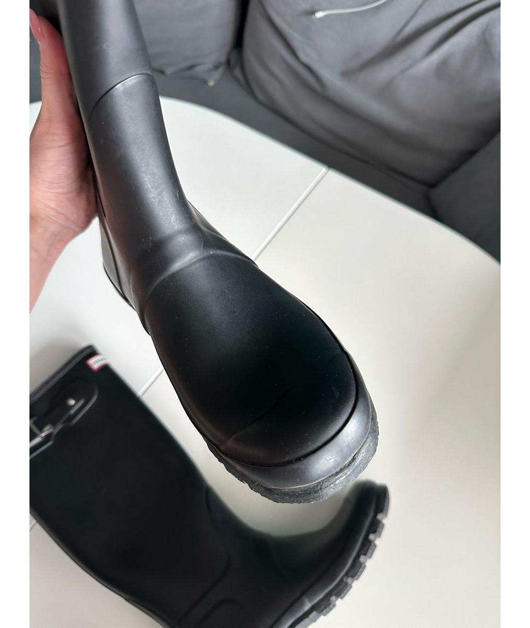 HUNTER Черные резиновые сапоги, фото 7