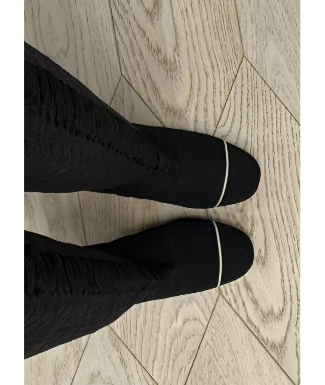 FENDI Черные текстильные ботфорты, фото 3