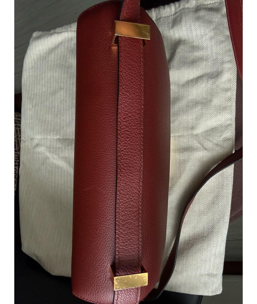HERMES Бордовая кожаная сумка через плечо, фото 4