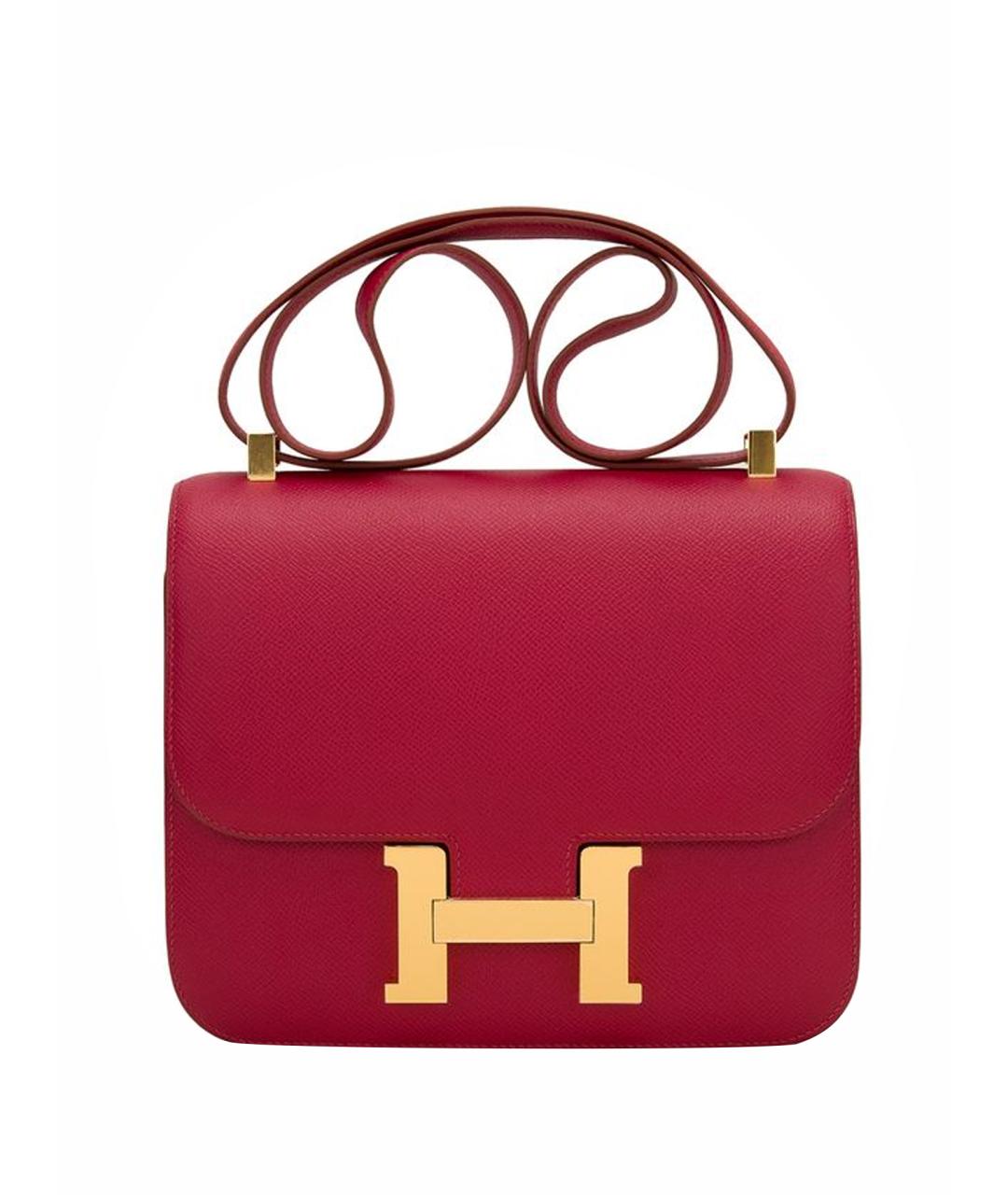 HERMES Бордовая кожаная сумка через плечо, фото 1