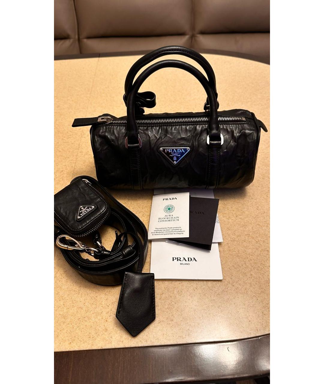 PRADA Черная кожаная сумка через плечо, фото 3