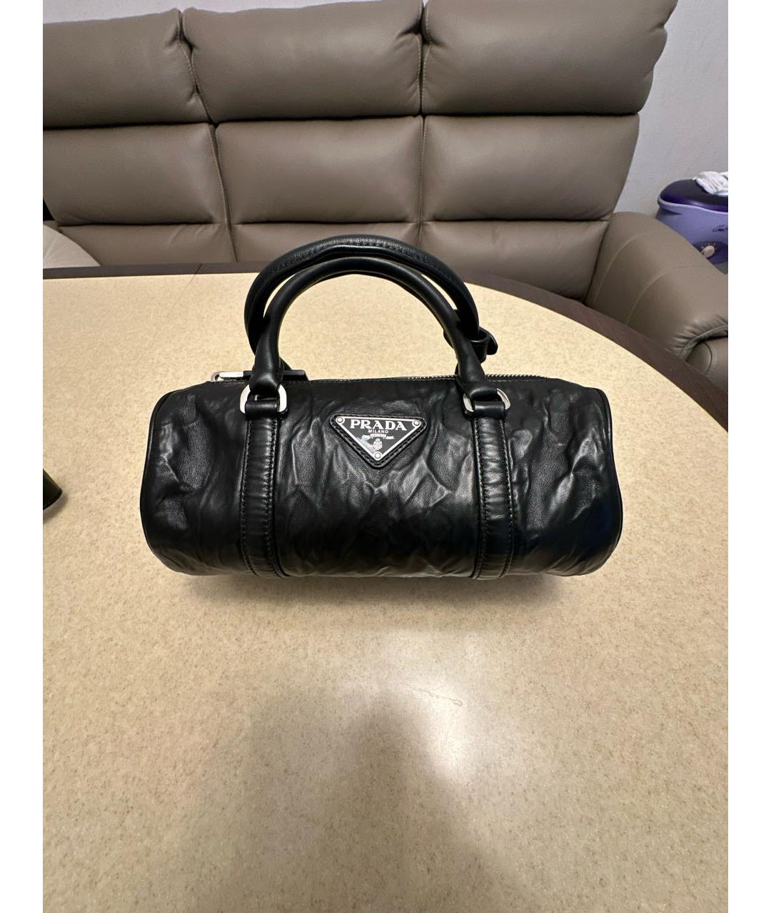PRADA Черная кожаная сумка через плечо, фото 6