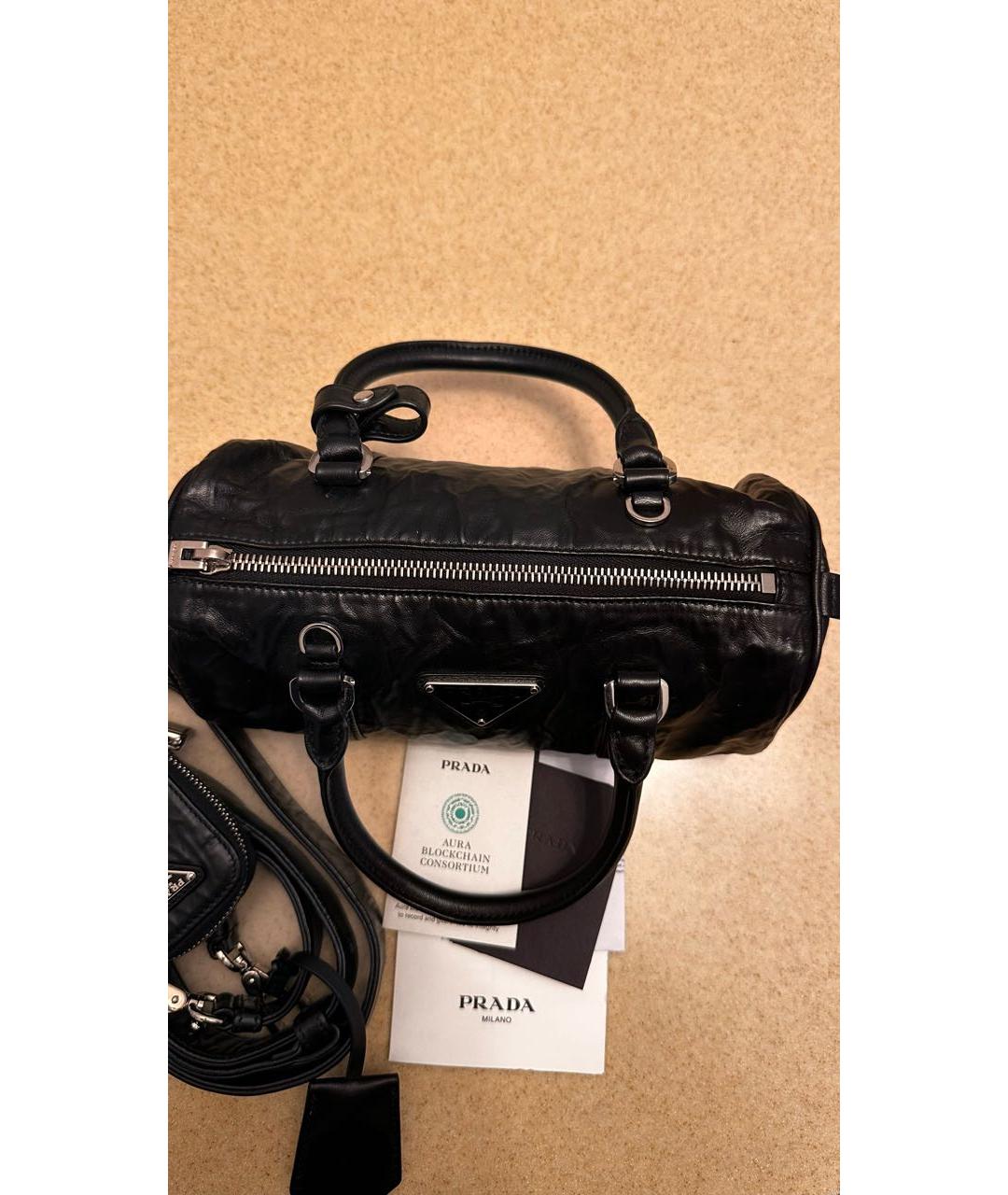 PRADA Черная кожаная сумка через плечо, фото 5