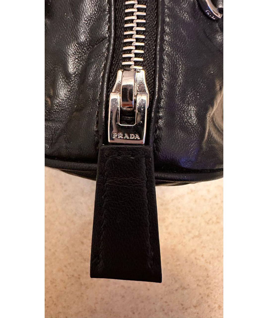 PRADA Черная кожаная сумка через плечо, фото 4