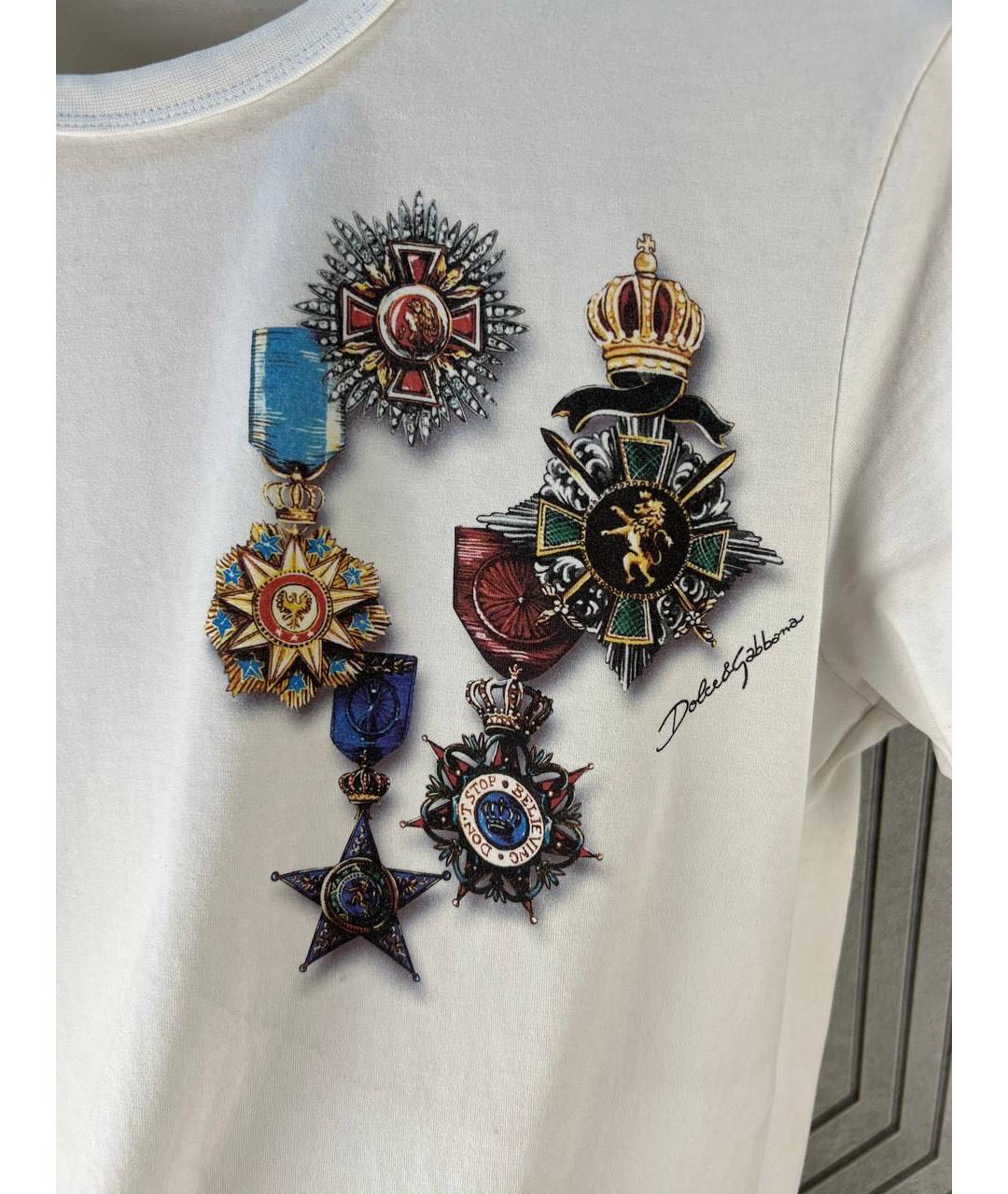 DOLCE&GABBANA Белая хлопковая футболка, фото 3