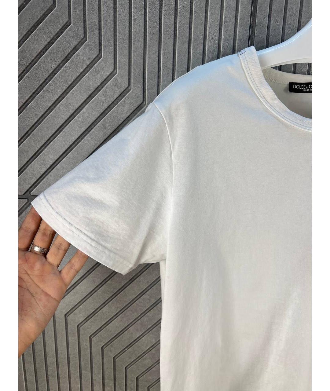 DOLCE&GABBANA Белая хлопковая футболка, фото 4