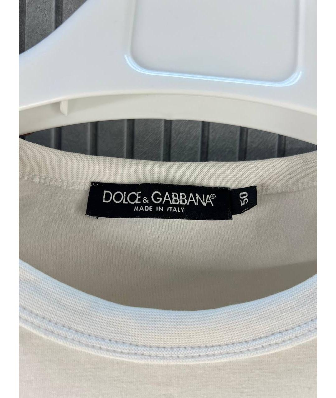 DOLCE&GABBANA Белая хлопковая футболка, фото 7