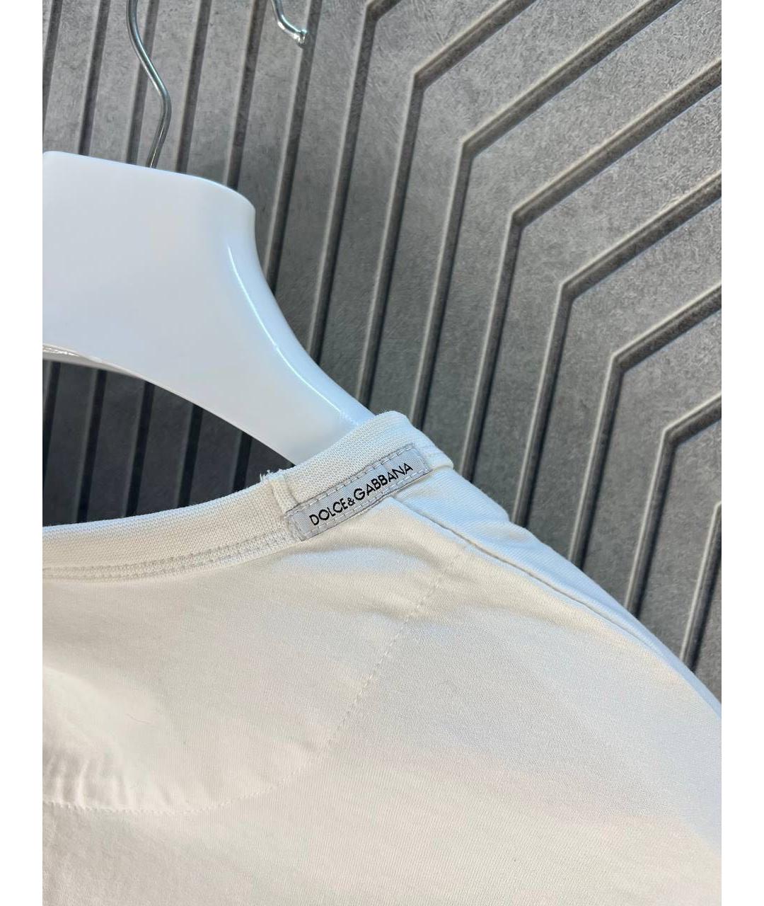DOLCE&GABBANA Белая хлопковая футболка, фото 6
