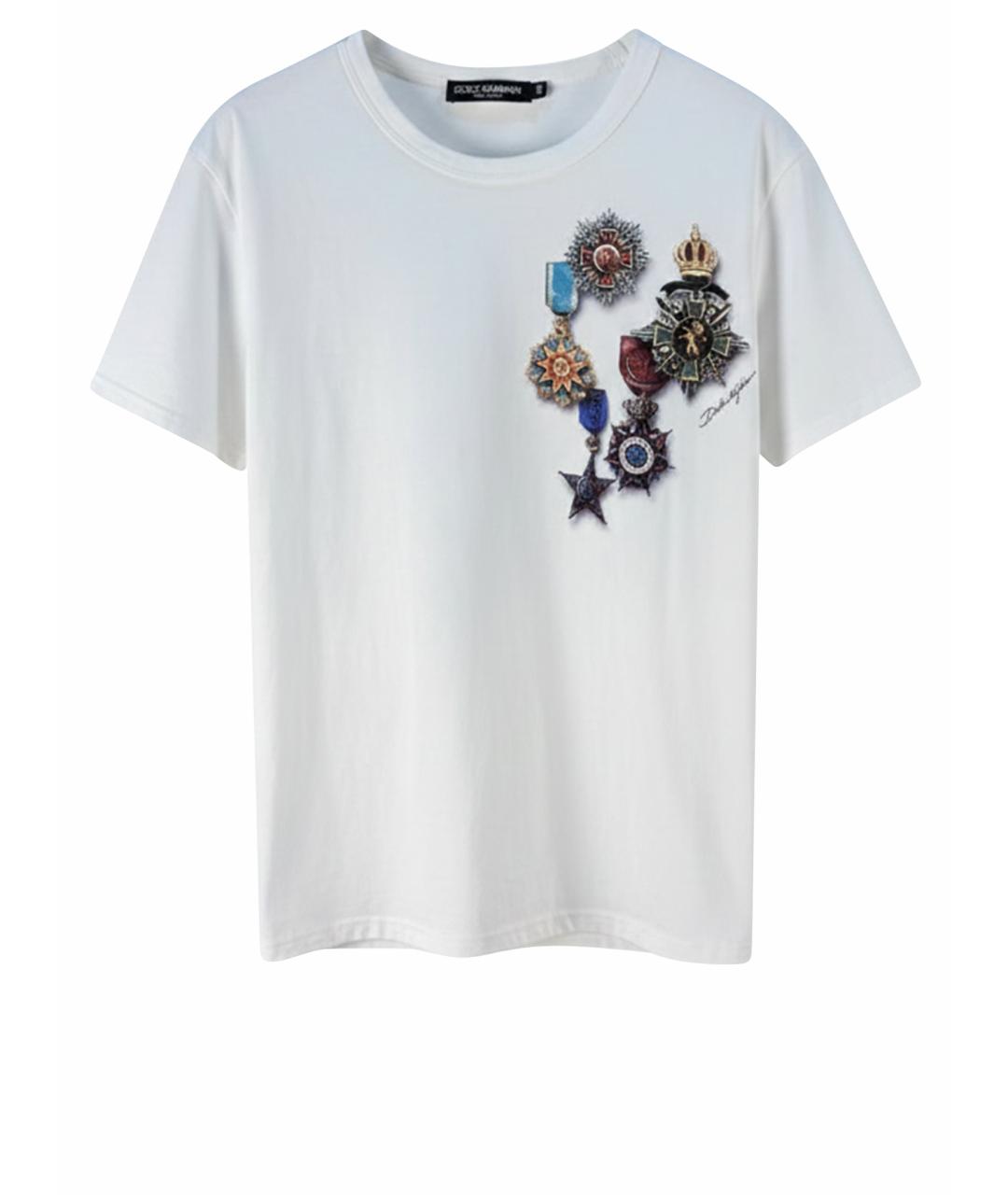 DOLCE&GABBANA Белая хлопковая футболка, фото 1