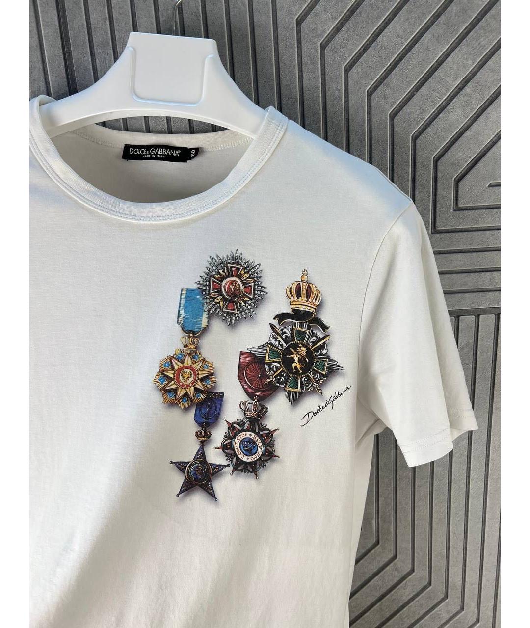 DOLCE&GABBANA Белая хлопковая футболка, фото 2