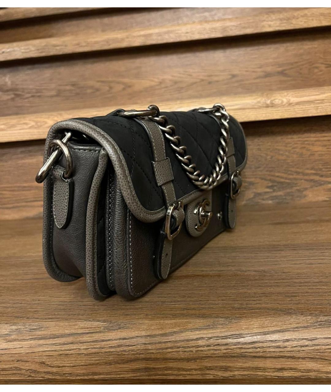 CHANEL Антрацитовая кожаная сумка через плечо, фото 2