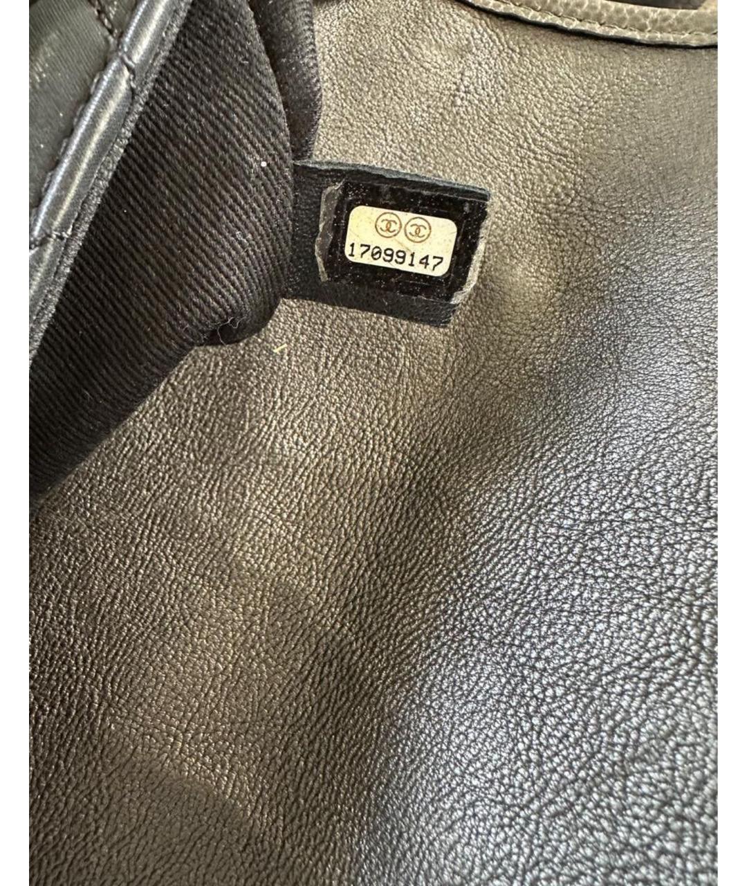 CHANEL Антрацитовая кожаная сумка через плечо, фото 5