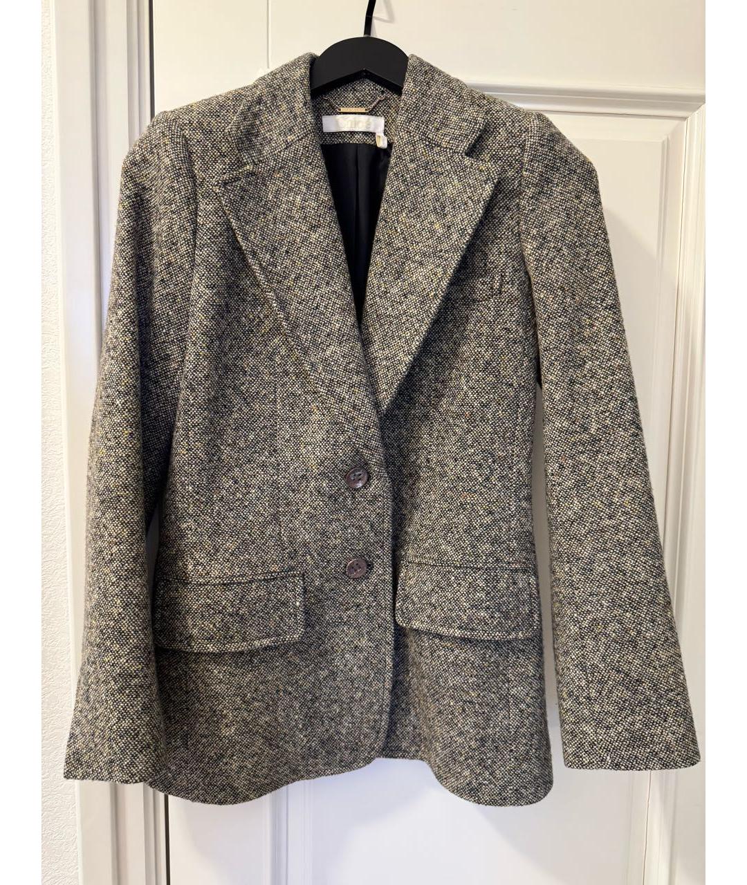 CHLOE Серый шерстяной костюм с юбками, фото 7