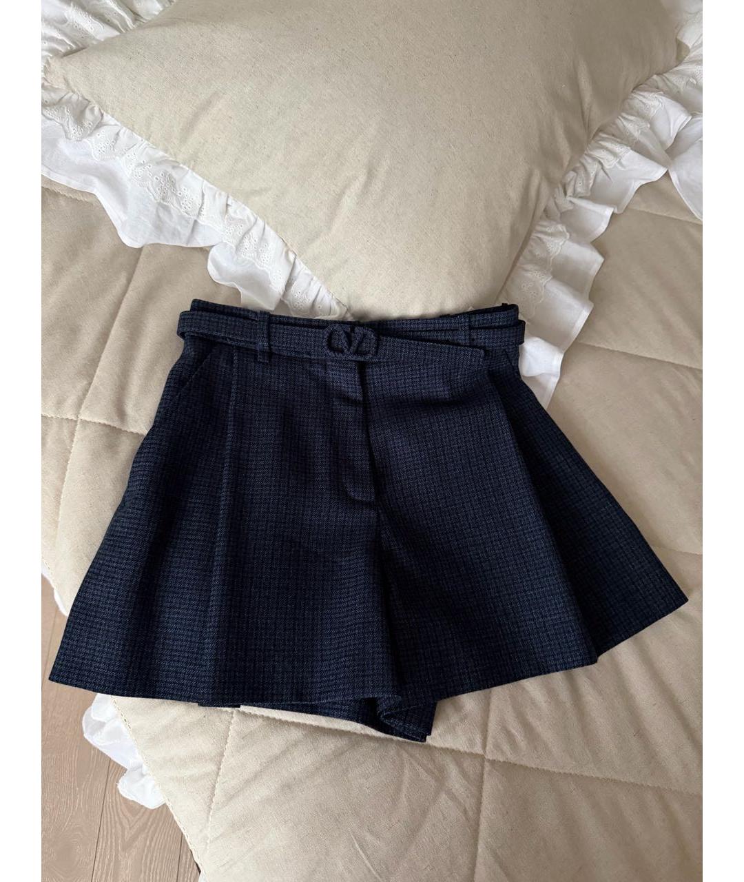 VALENTINO Темно-синие шерстяные шорты, фото 3
